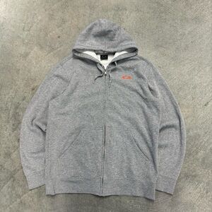 Oakley Gray Zip-Up Hoodie with Orange Logo